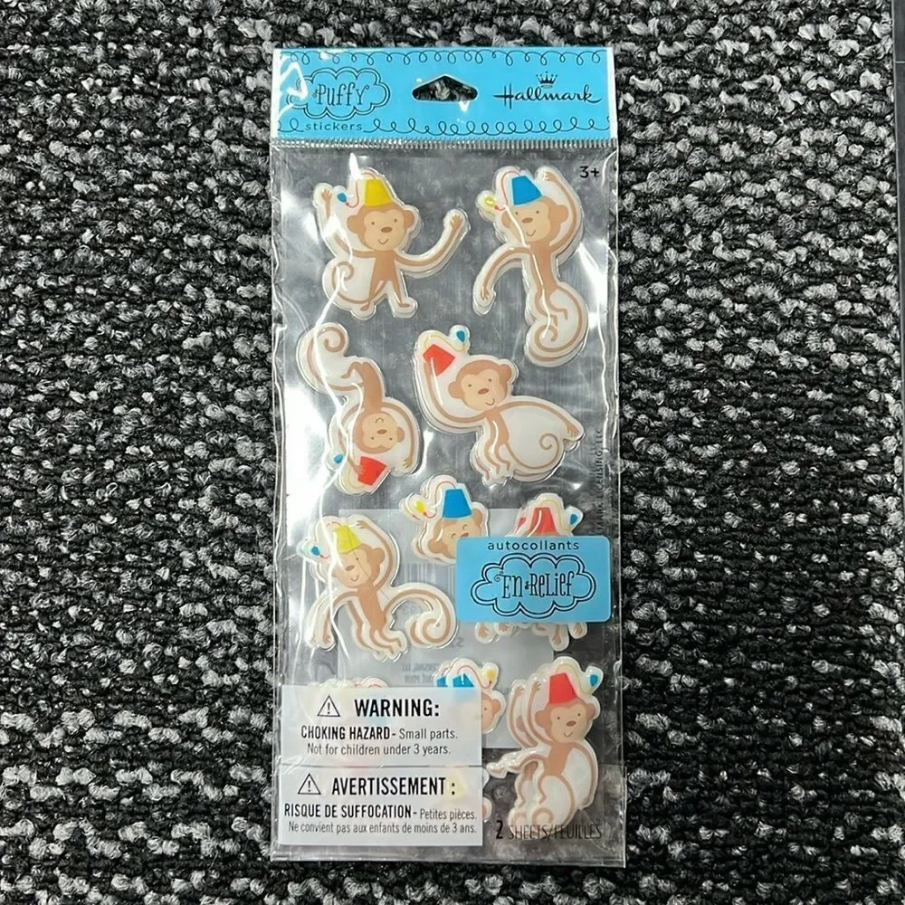 Monkey Puffy Scrapbook Stickers, New